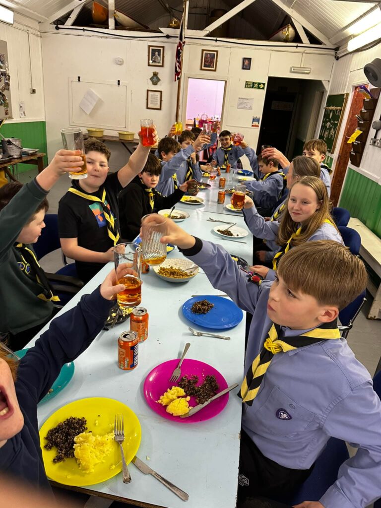 Celebrating pancake day at 3rd Gosport scouts